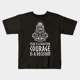 Motivational Norse Mythology - Courage Is A Decision - Odin Kids T-Shirt